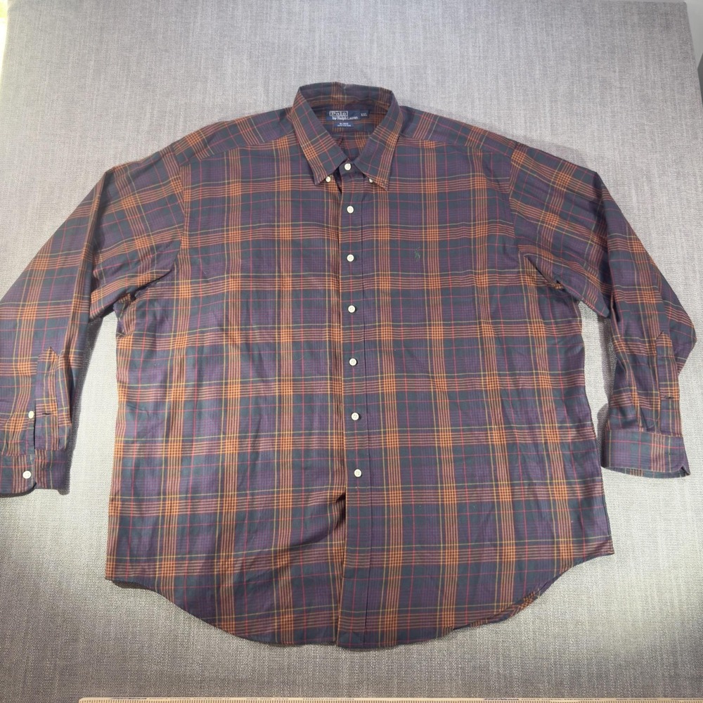 Polo Ralph Lauren Shirt Mens 2XL Multicolor Plaid Blake Long Sleeve Button Down
